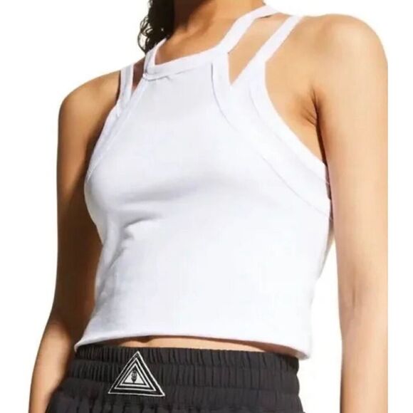 Free People Tops - Free People Movement Two Times The Charm Cropped Tank Top Sz Small White